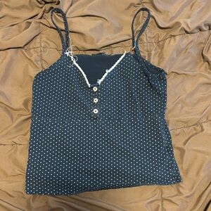 Brandy Melville Navy Polka Dot Camisole